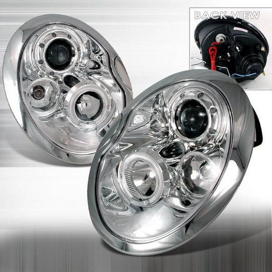 2002-2006 Mini Cooper Halo Projector Spec-D Headlights Chrome