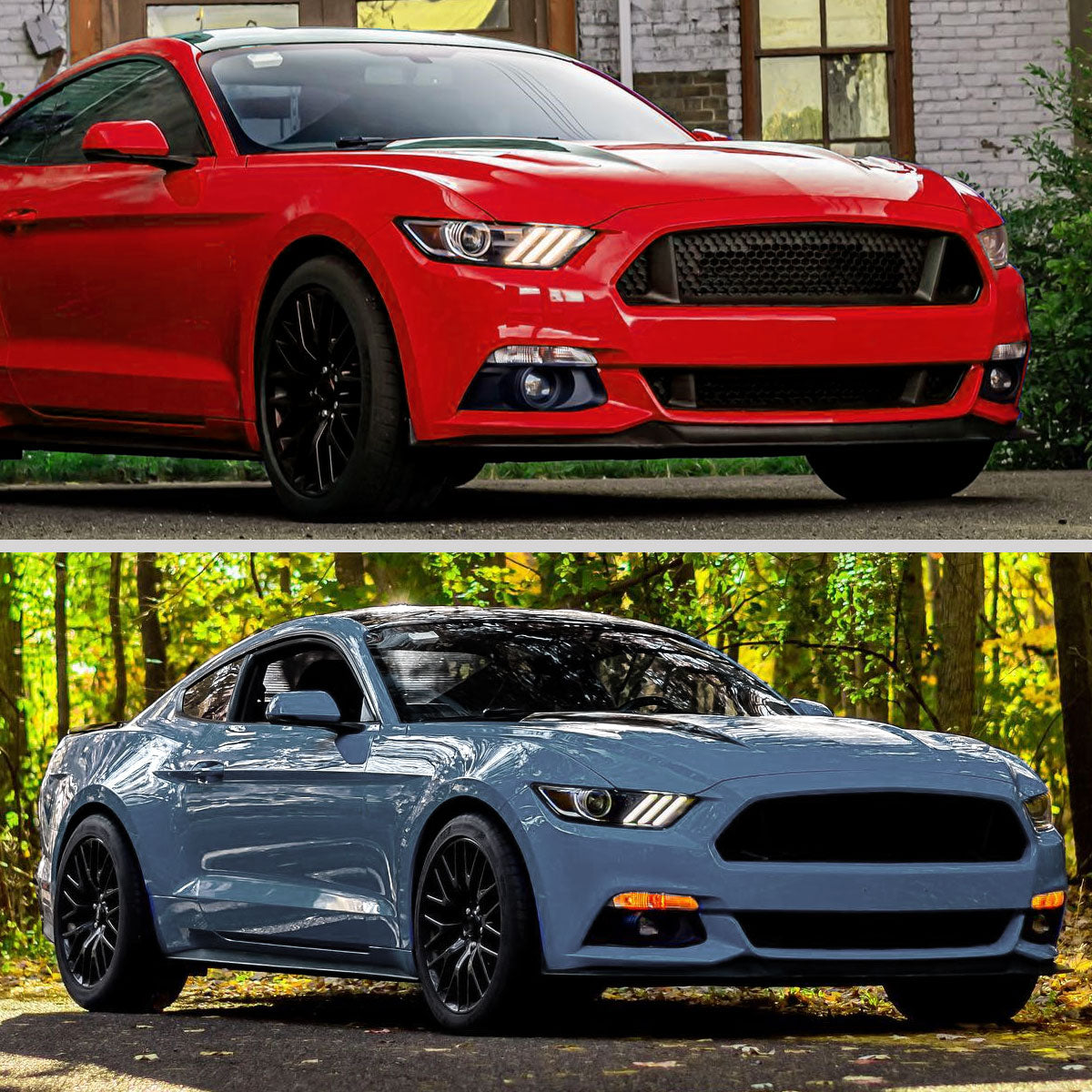 Spec-D 16 Mustang Shelby LED Strip Xenon black headlights