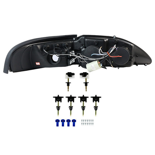 1994-1998 Ford Mustang Halo Projector Spec-D Headlights Black