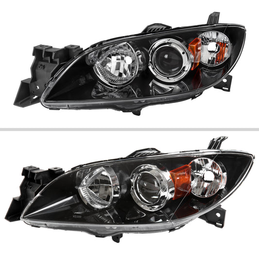 2005 Mazda 3 sedan Spec-D black aftermarket headlights