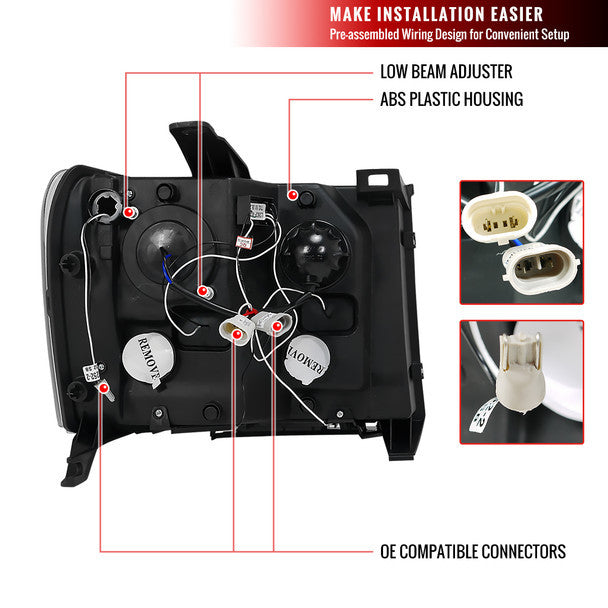 Spe-D 2007-2013 GMC Sierra Projector Spec-D Headlights Black Smoked