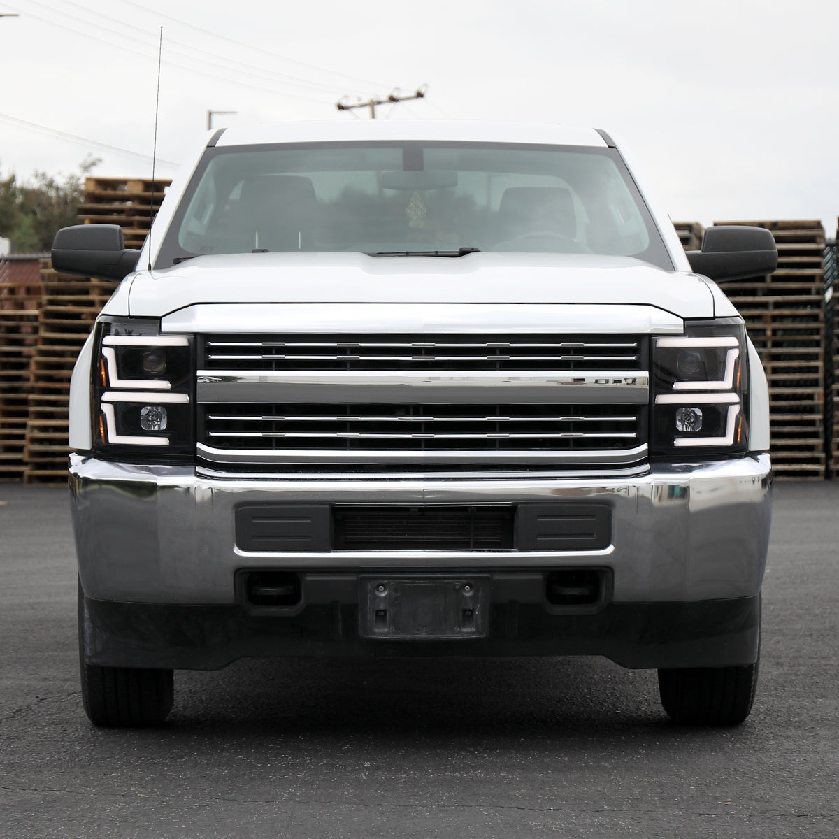 Spec-D 19 Silverado 2500HD 3500HD Pro black headlights