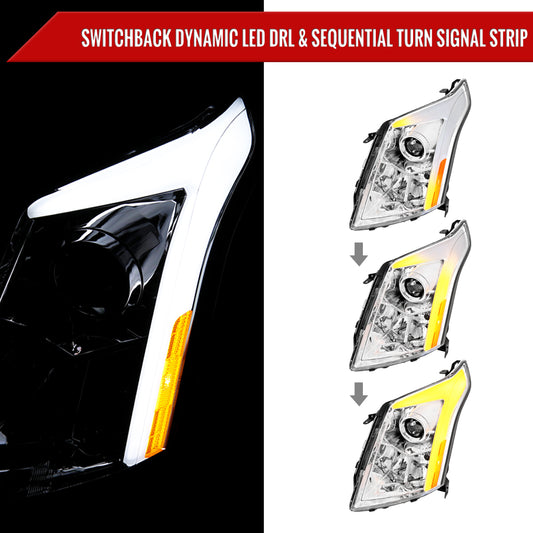 2011 Cadillac SRX Spec-D chrome aftermarket headlights