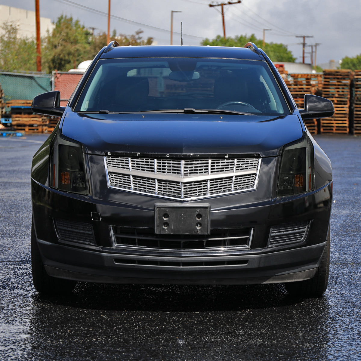 Spec-D 14 Cadillac SRX Blk smoked headlights