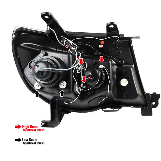 2005-2011 Tacoma Dual Halo Projector Spec-D Headlights Chrome