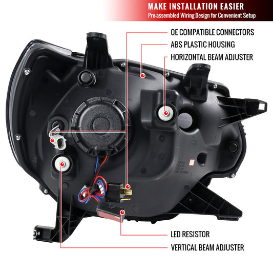 2012-2015 Toyota Tacoma Projector Spec-D Headlights Chrome
