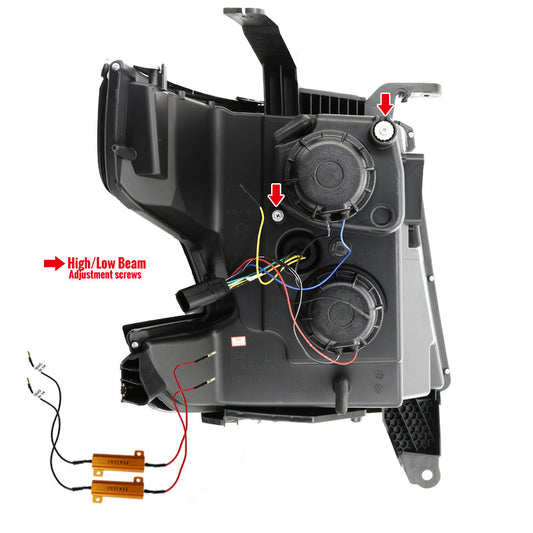 2015-2020 Chevy Tahoe Projector Spec-D Headlights LED Bar Chrome