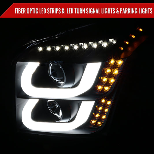 2016 GMC Yukon XL Spec-D black aftermarket headlights