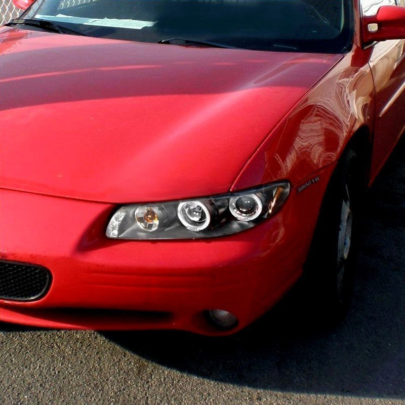 1997-03 Pontiac Grand Prix Halo Projector Headlights Black