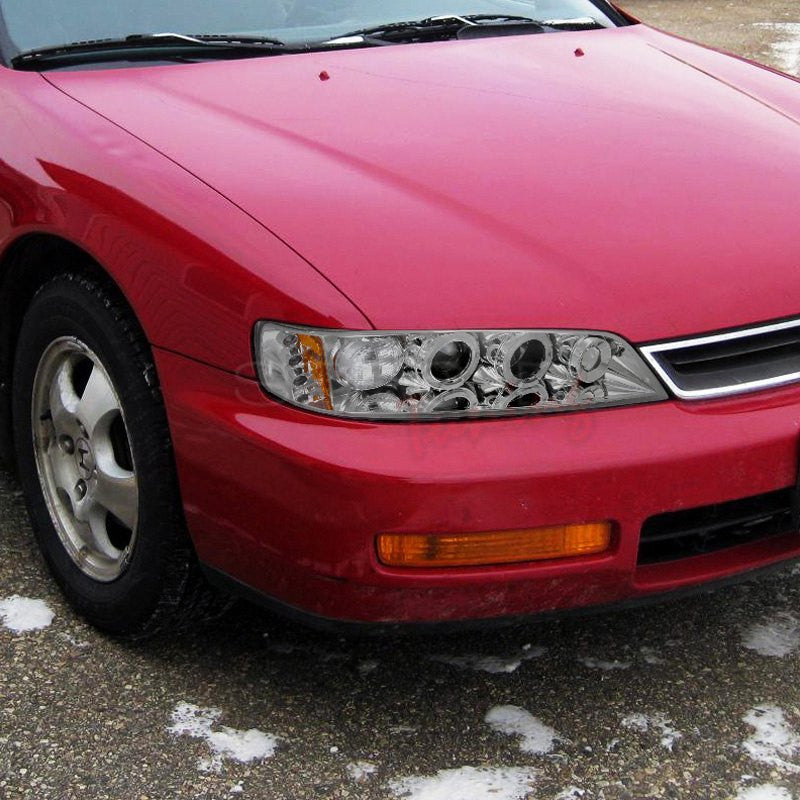 1994-97 Honda Accord Halo Projector Headlights Chrome
