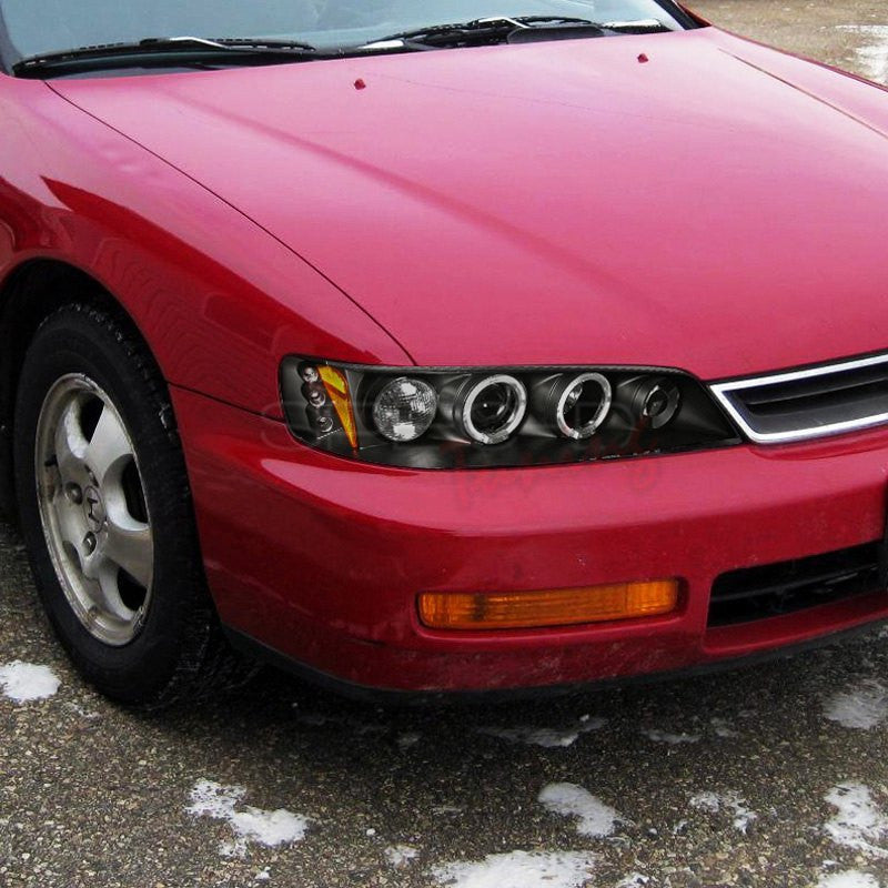 1994-97 Honda Accord Halo Projector Headlights Black
