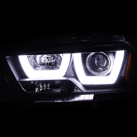 2011-2014 Dodge Charger Black Projector U Shape Halo Spec-D Headlights