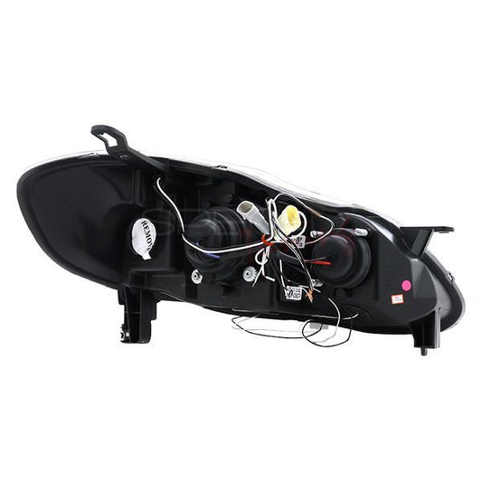 2003-2008 Toyota Corolla Halo Projector Spec-D Headlights Black