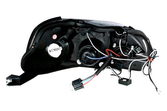 1999-2000 Honda Civic Halo Projector Spec-D Headlights Black