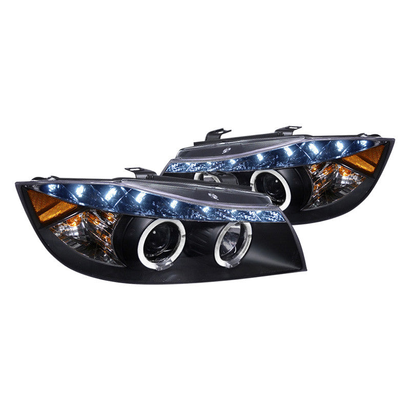 Spec-D 06-08 BMW E90 4D R8 Style Projector Black Headlights