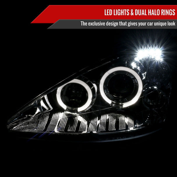 Spe-D 2000-2004 Ford Focus Halo Projector LED Spec-D Headlights Chrome