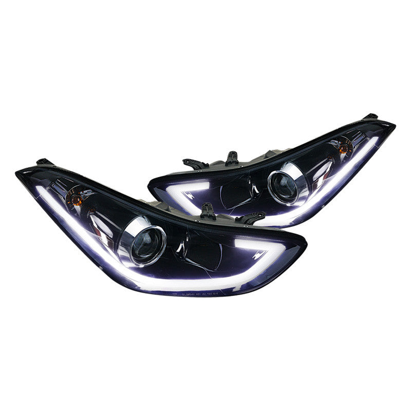 Spec-D 11-13 Hyundai Elantra projector GLSY black w/DTRL headlights