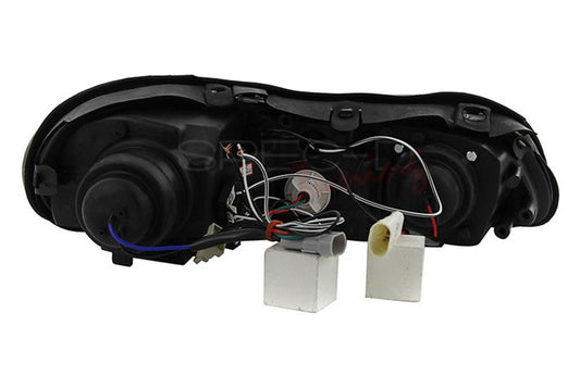 1997-2003 Chevy Malibu Halo Projector Spec-D Headlights Chrome