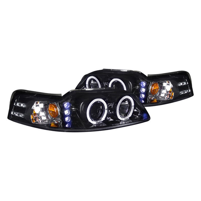 Spec-D 1999-04 Ford Mustang Halo Projector /Smoked Lens Headlights