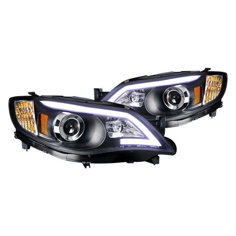 Spec-D 08-14 Impreza LED DRL Strip Headlights Black