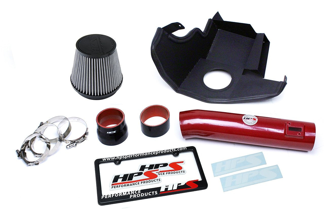 827-561R Ford Mustang 2011-14 Red HPS Short Ram Air Intake