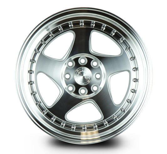 Aodhan AH01 17x9 big fat lip silver 5x114.3 5x100 wheel stance