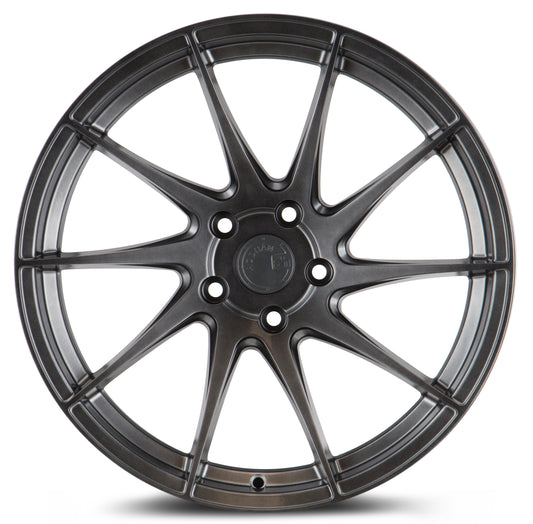 Aodhan AH09 18x9.5 directional black 5x112 wheel ET35 stance