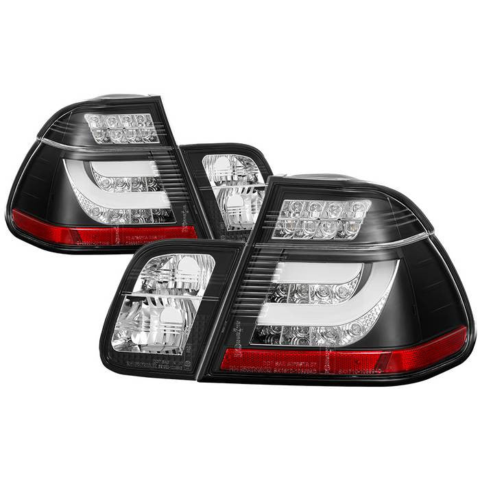 Spyder 02-05 BMW 3-Series E46 4DR Tail Lights LED Bar Black