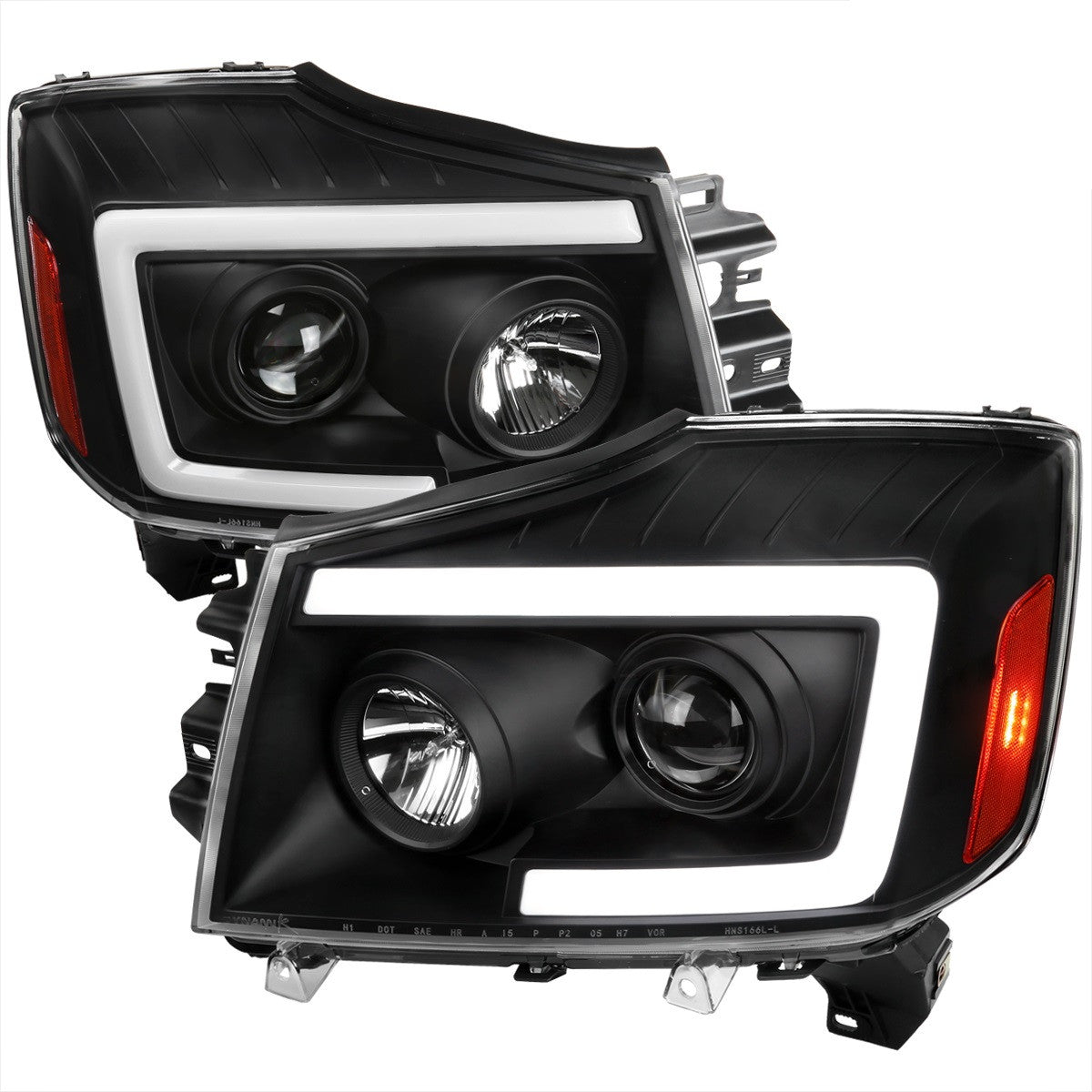 Spec-D 04-15 Titan 04-07 Armada Projector Headlights Sequential LED Black