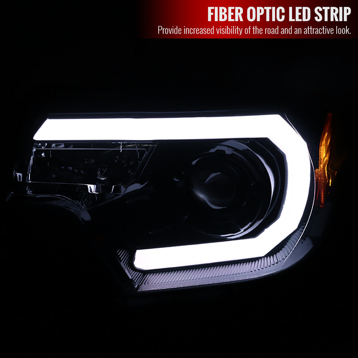 Spe-D 2012-2015 Tacoma Projector Spec-D Headlights LED Bar Black Smoked