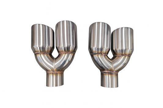 Tsudo Quad Universal 3.5" Staggered Titanium SS Exhaust Tips