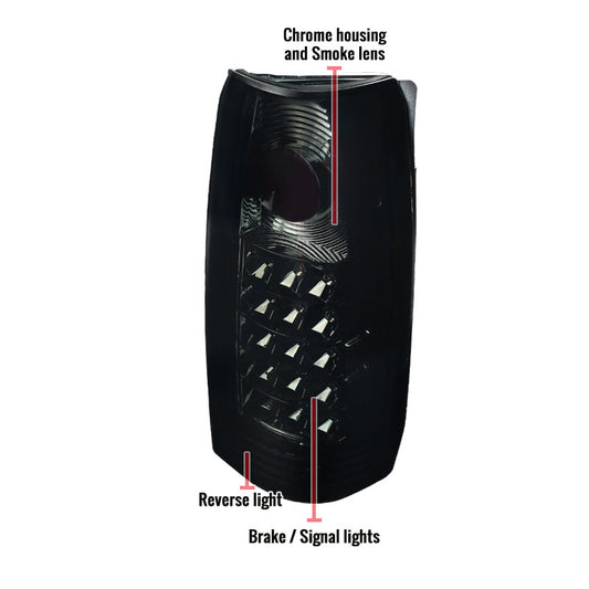 1988-1998 Chevrolet C10 LED Spec-D Tail Lights Smoked