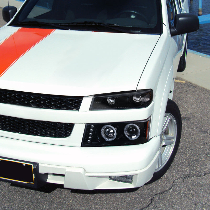 2004-12 Chevy Colorado Halo Projector Headlights Black Smokedd
