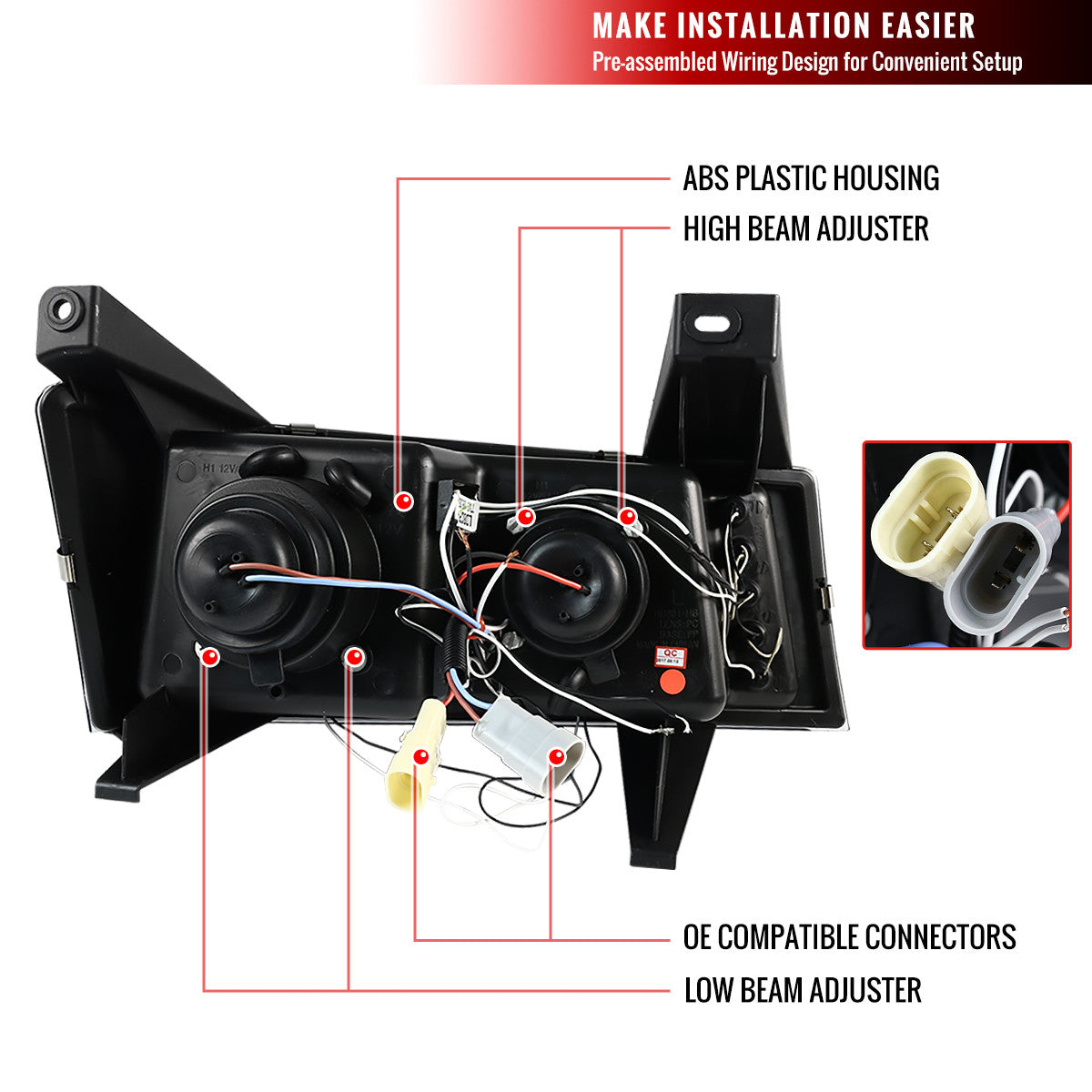 2LHP-CAM15JM-GO 2015-16 Toyota Camry Headlights OEM Style Black Clear