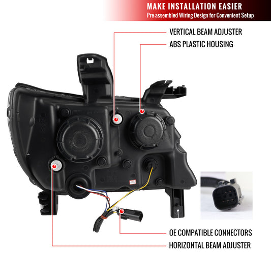 2015-2020 Chevy Colorado Projector Spec-D Headlights Black Smoked