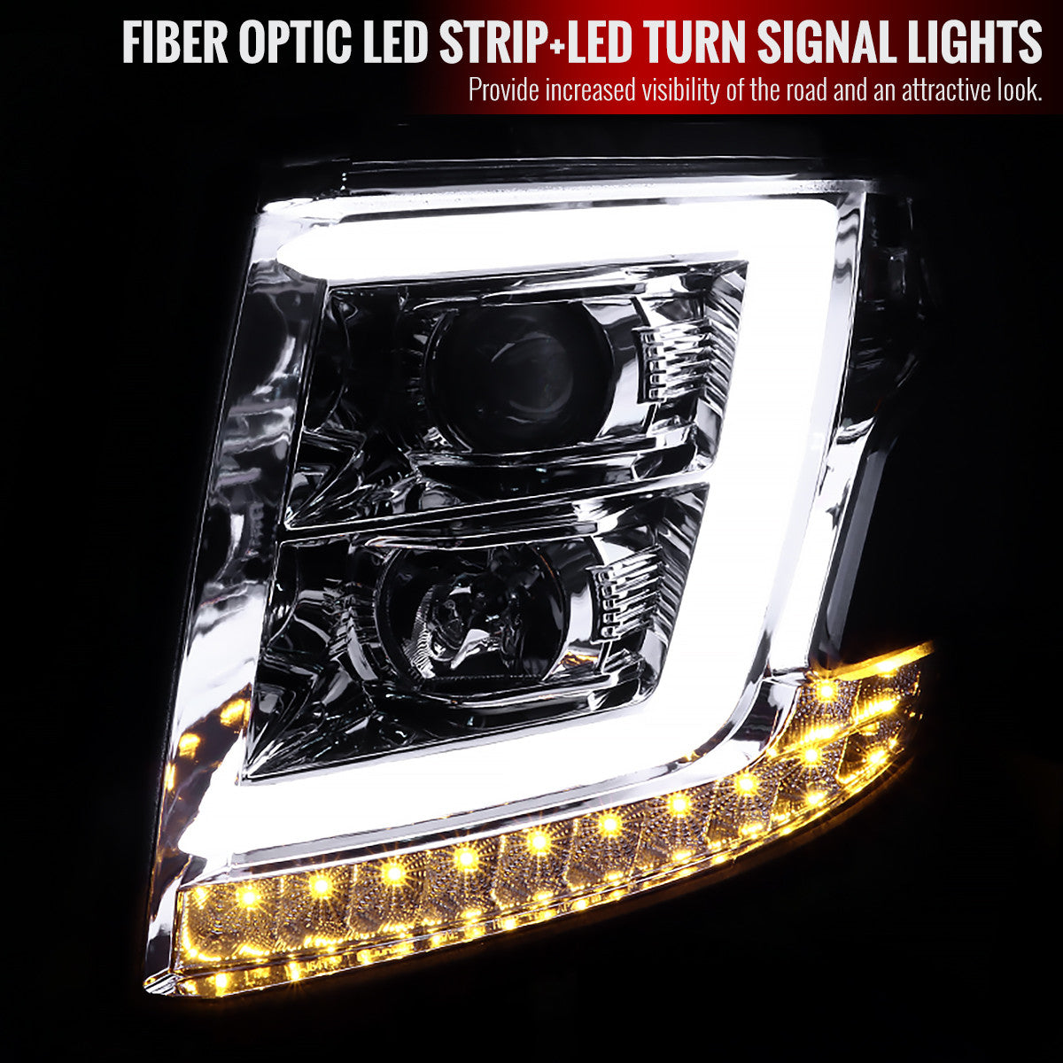 2LHP-TAC16-V2-GO 2016-21 Toyota Tacoma Projector Headlights LED Chrome