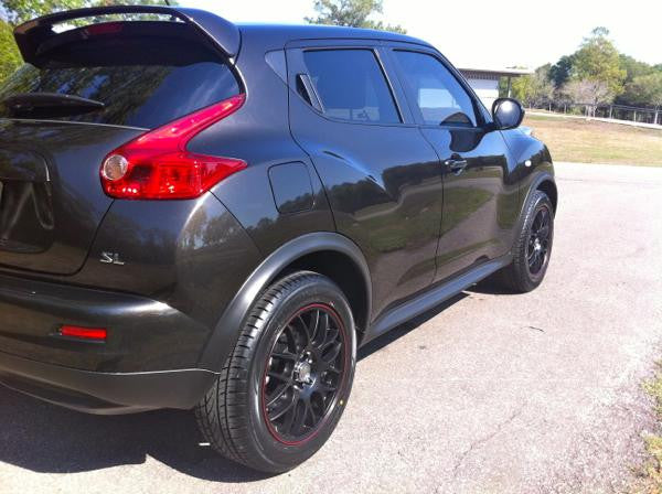 installed on Drag Dr-34 Wheels 16x7 5x100 5x114.3 Matte Black /w Red Stripe Rims