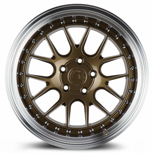 Aodhan DS06 18x10.5 big fat lip bronze 5x114.3 wheel ET15 stance