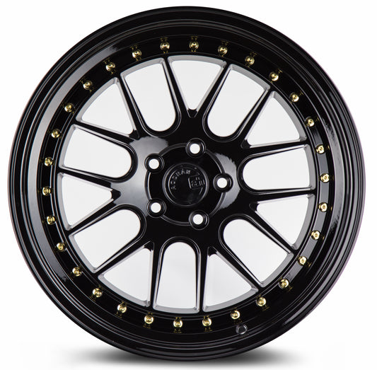 Aodhan DS06 18x8.5 big fat lip black 5x114.3 wheel ET35 stance
