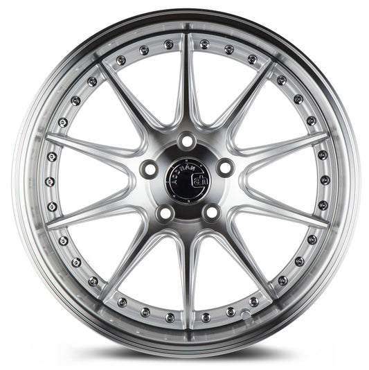 Aodhan DS07 18x10.5 big fat lip silver 5x114.3 wheel ET22 stance