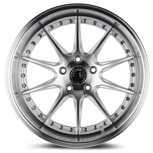 Aodhan DS07 18x9.5 big fat lip silver 5x114.3 wheel ET22 stance