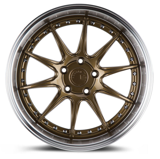 Aodhan DS07 19x11 big fat lip bronze 5x114.3 wheel ET22 stance