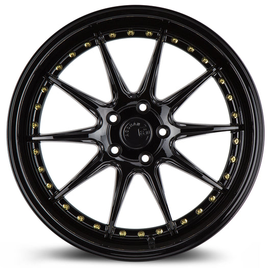 Aodhan DS07 19x11 big fat lip black 5x114.3 wheel ET15 stance
