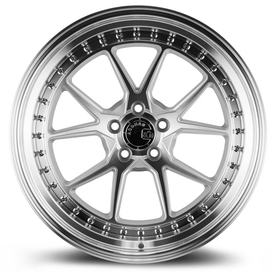 Aodhan DS08 18x9.5 big fat lip silver 5x120 wheel ET35 stance