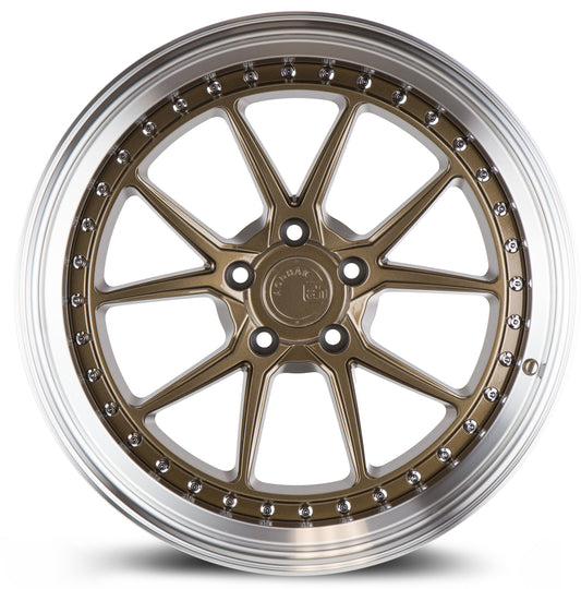 Aodhan DS08 19x9.5 semi forged bronze 5x114.3 wheel ET22 stance