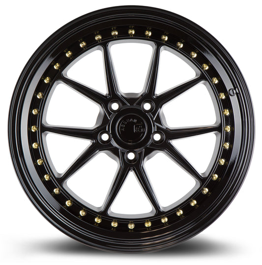 Aodhan DS08 19x9.5 big fat lip black 5x114.3 wheel ET22 stance