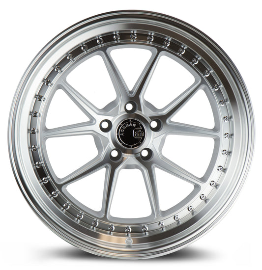 Aodhan DS08 19x9.5 big fat lip silver 5x114.3 wheel ET15 stance