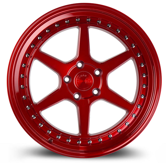 Aodhan DS09 18x9.5 semi forged red 5x114.3 wheel ET22 stance
