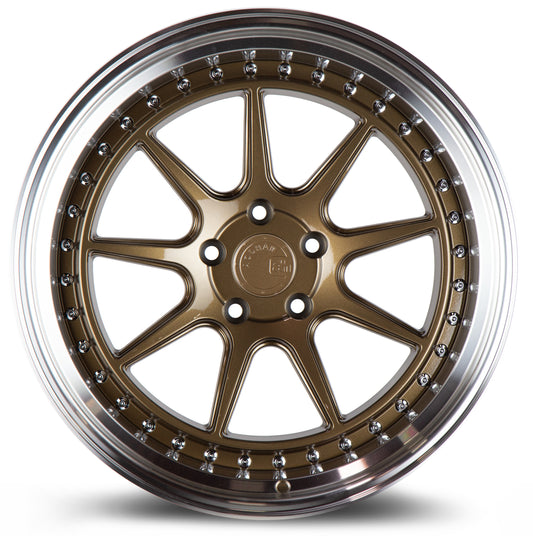 Aodhan DS-X 18x10.5 semi forged bronze 5x114.3 wheel ET22 stance