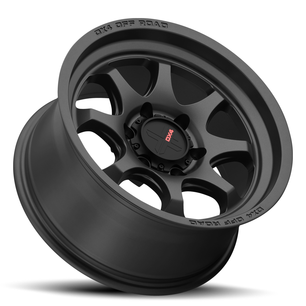 DX4 Rhino 17x8.5 wheels Frontier Flat Black 4x4 rims